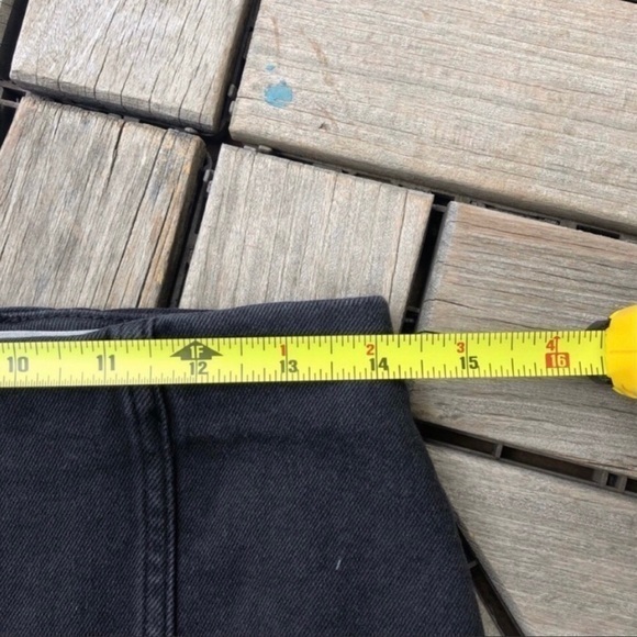 Free People Black Denim Lace Up Pencil Skirt Size 8 - Picture 4 of 6